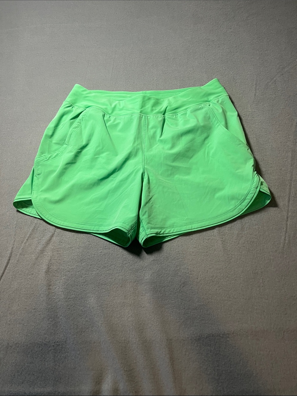 Lands' End Bright Green Athletic Shorts with Side Pockets